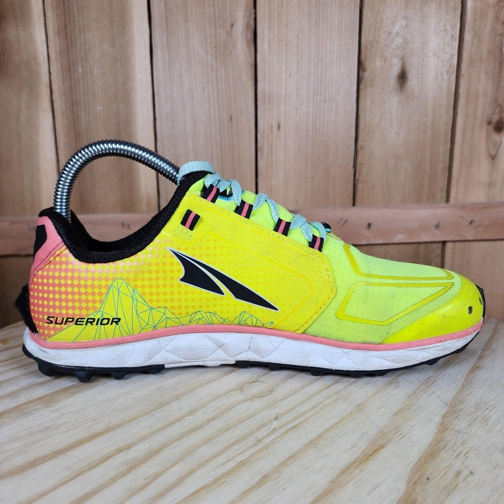 Altra Superior 4 Shoes Womens 6.5 Yellow Mesh Trail Running Sneakers ALW1953G760 - Picture 5 of 10